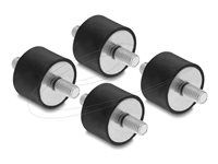Delock - Vibration damper - with 2 external threads - cerná (balení 4)