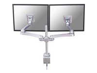 Montážní sada - plný pohyb - pro 2 LCD displeje - stříbrná - velikost obrazovky: 10"-30" - upevnění svorkou, upevnitelné na stůl