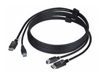 StarTech 6ft (1.8m) DisplayPort and USB 5Gbps KVM Cable - Kabel klávesnice / videa / myši (KVM) - USB typ A, DisplayPort (M) do USB Type B, DisplayPort (M) - 1.8 m - podpora 4K60Hz, podpora HDR10 - cerná