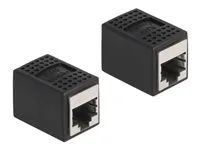 Síťový propojovací kabel - RJ-45 (F) do RJ-45 (F) - STP - CAT 6a - černá