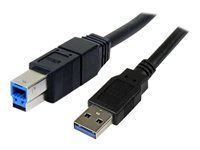 Kabel USB - USB Type B (M) do USB typ A (M) - USB 3.0 - 3 m - lisovaný - černá