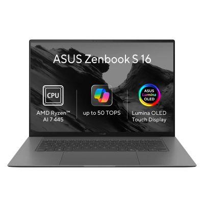 ASUS Zenbook S16 OLED/UM5606GA-OLED594WZ/AI7-445/16"/2880x1800/T/16GB/1TB/AMD int/W11H/Gray/2R