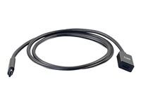 USB C to USB C Extension Cable - USB 3.1 Gen 2 - 10Gbps - M/F - Prodlužovací USB kabel - USB-C (M) do USB-C (F) - USB 3.1 Gen 2 / Thunderbolt 3 - 3 A - 91.4 cm - lisovaný - černá