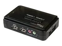 Single VGA - Hot-key & Audio Support - 2048x1536 @60Hz KVM Switch - KVM Video Switch (SV211KUSB) - Přepínač KVM / audio - 2 x KVM / zvuk - 1 místní uživatel - desktop