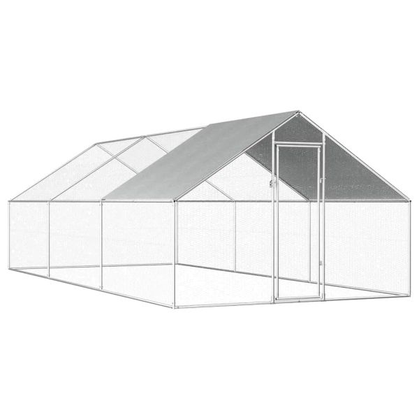 vidaXL Vonkajšia klietka pre sliepky 2,75x6x1,92 m, pozinkovaná oceľ