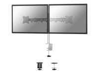 Montážní sada - plný pohyb - pro 2 LCD displeje - stříbrná - velikost obrazovky: 10"-27" - upevnění svorkou, průchodka, upevnitelné na stůl