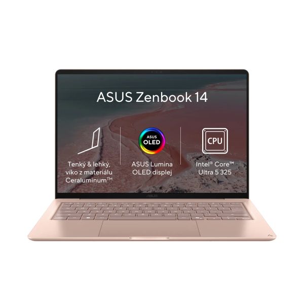 ASUS Zenbook 14/UX3480AA-OLED284W/U5-325/14''/WUXGA/16GB/512GB/Intel int/W11H/Pink/2R