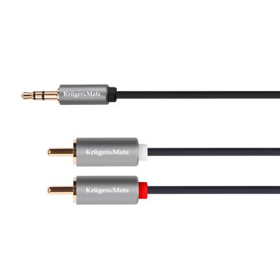Kabel Jack 3.5mm stereo/2x Cinch 1,8 m KRUGER & MATZ KM1214 Basic