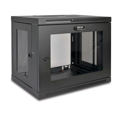 Skříň SmartRack 9U, Mini Rack, Š=600mm, Hl=450mm, hloubka pro přepínače, prosklené dveře, na stěnu