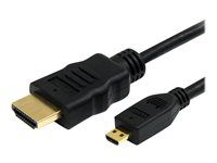 Kabel HDMI s ethernetem - HDMI s piny (male) do 19 pin micro HDMI Type D s piny (male) - 1 m - černá
