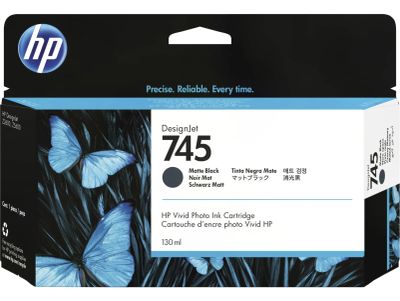 HP 745 inkoustová náplň matná černá, F9J99A