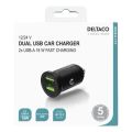 DELTACO USB-CAR128, Autonabíječka 2x USB 2.0, čí