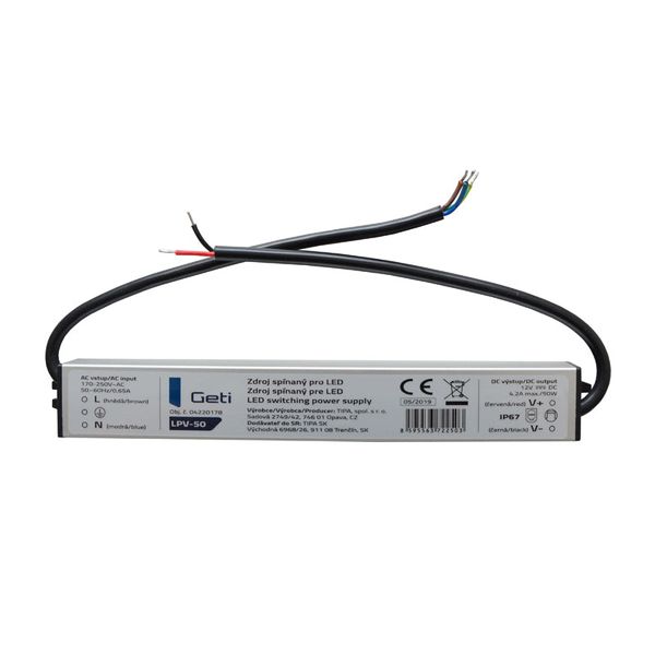 Zdroj spínaný pro LED 12V/50W GETI LPV-50