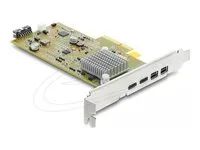 Delock - Sériový adaptér - PCIe 4.0 x4 nízký profil - USB-C x 2 + mini DisplayPort x 2