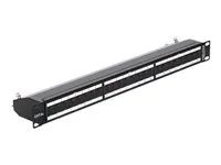 Propojovací panel - CAT 6a - RJ-45 X 24 - hluboce černá, RAL 9005 - 1U - 19"