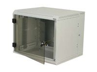 19" jednodílný nástěnný rozvaděč 18U/500mm celoskleněné dveře, IP30 nosnost 100kg, černý RAL9005