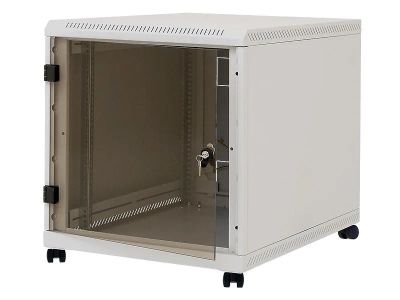 19" kontejnerový rack 12U,hl.80cm, nosn.200kg, př. i zad.dveře perforace, šedý