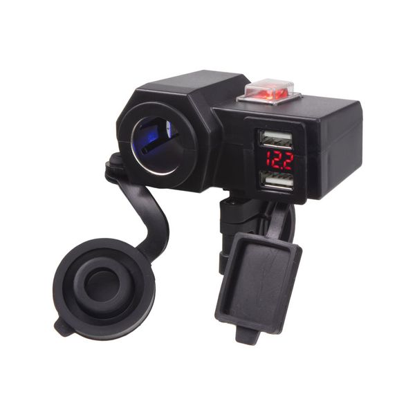 Nabíječka USB STU 34701 s voltmetrem a CL zásuvkou na motocykl
