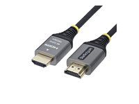 Startech - Prémiove vysoká rychlost - kabel HDMI s ethernetem - HDMI s piny (male) do HDMI s piny (male) - 2 m - odstínený - cerná a stríbrná - podpora 1440p (UWQHD) 144Hz, podpora 4K60Hz, Audio Return Channel (ARC), pletený, podpora HDR10, ultra flexible, rychlost prenosu dat až 18 Gbps, high-flex, pasivní