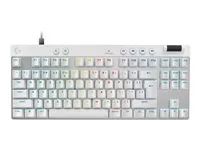 Klávesnice - TKL - podsvícení - USB - QWERTY - US mezinárodní - klávesový spínač: Linear - bílá