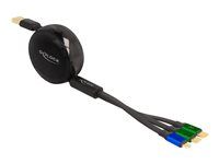 USB 3 in 1 Retractable Charging Cable fo