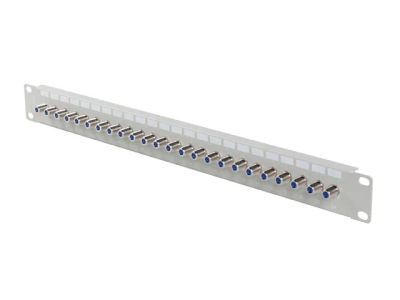 Patch panel 24 portů 1U s konektorem typu f šedý lanberg