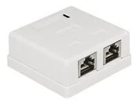 Zásuvka pro povrchovou montáž - CAT 6 - STP - RJ-45 X 2 - bílá