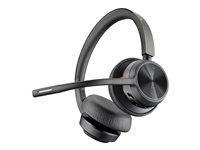 Voyager 4300 UC series - náhlavní souprava - náhlavní - Bluetooth - bezdrátový, kabelové - USB-C - černá - certifikováno pro Zoom