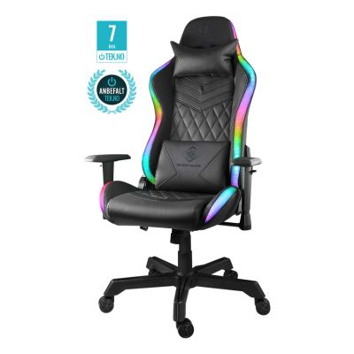DELTACO GAM-080, RGB Herní židle černá