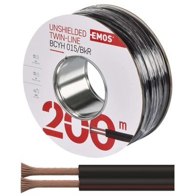 Dvojlinka nestíněná 2x0,15 mm2 černo/červená EMOS S8130 200 m