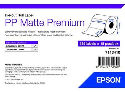PP Matte Label Premium, 102mm x 51mm, 535 Labels
