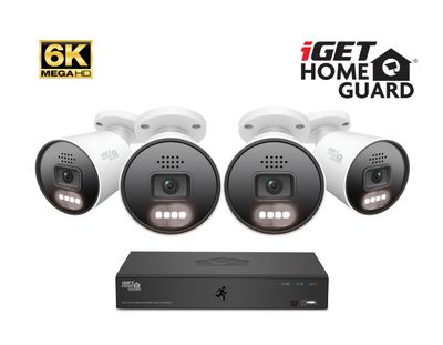 iGET HGNVK88604 - Kamerový MegaHD 6K PoE SMART set, 8CH NVR + 4xIP 6K kamera, zvuk, AI detekce