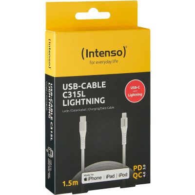 INTENSO C315L, Kabel, USB C - Lightning,1,5m,bílý