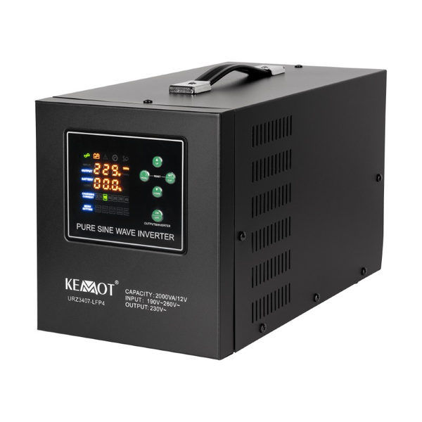 Zdroj záložní KEMOT PROsinus-2000 12V 230V 2000VA 1200W Black URZ3407-LFP4