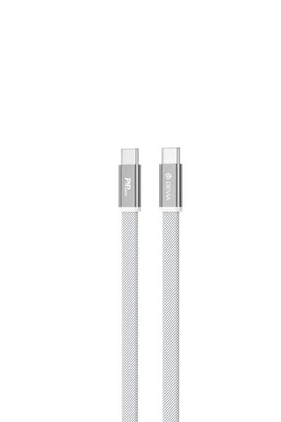 Devia Ultra3 usb-c PD 240W kovový tkaný plochý rychlonabíjecí kabel 1,5 m bílá