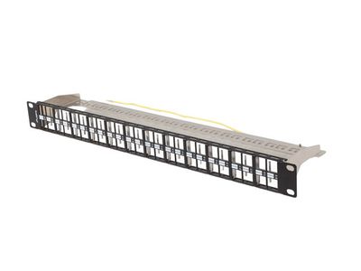 Patch panel prázdný 48 portů 1U 19" ftp pro moduly keystone černý lanberg