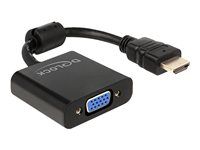 Video adaptér - HD-15 (VGA) se zdířkami (female) do HDMI s piny (male) - 25.5 cm - černá