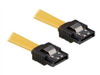 Kabel SATA - Serial ATA 150/300 - SATA (F) do SATA (F) - 30 cm - opatřený západkou, přímý konektor - žlutá