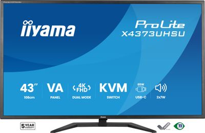 iiyama ProLite/X4373UHSU-B2/42,5"/VA/4K UHD/60Hz/3ms/Černá/3R