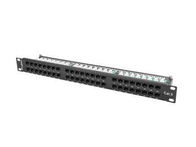 Lanberg patch panel 48 portů 1U 19" CAT.6 utp černý