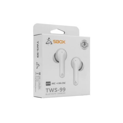 SBOX EB-TWS99-W, Bluetooth sluchátka, bílá