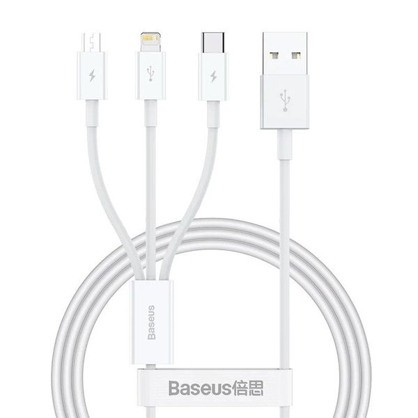 Baseus Superior Series Fast Charging Datový Kabel USB-A - USB-C/microUSB/Lightning 3.5A 1m Stellar W
