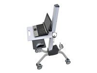 Vozík - pro notebook / myš / čtečka čárových kódů - vysoce kvalitní plast, hliník, ocel - dva odstíny šedi - velikost obrazovky: 12"-17.3"