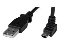 A to Up Angle Mini B - Up Angled Mini USB Cable - 1x USB A (M), 1x USB Mini B (M) - Black (USBAMB1MU) - Kabel USB - USB (M) do mini-USB typ B (M) - 1 m - 90° konektor - černá