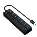 MEGATECH, 7x USB (3) Hub, USB-A, vypínač