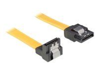 Kabel SATA - Serial ATA 150/300/600 - SATA (F) do SATA (F) - 70 cm - dolů zahnutý konektor, opatřený západkou, přímý konektor - žlutá