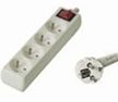 Prodlužovací přívod 230V, 3m, 4 zásuvky + vypínač