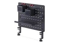 Startech Clamp-On Pegboard with Accessories, 16.5 x 12.5in (42 x 32cm), Steel Pegboard, Desktop Storage Organizer, Desk Mount Peg Board, Black - Upevnovací komponent (panel s otvory) - uchycení na klip - ocel - cerná - upevnitelné na stul