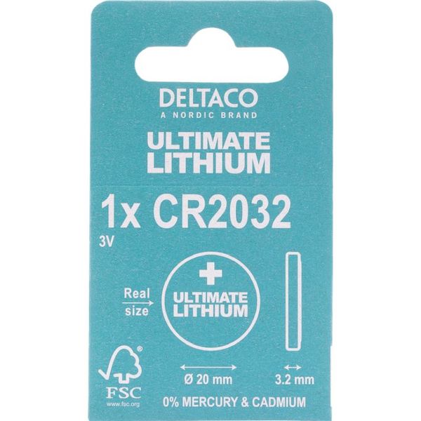 DELTACO Ultimate CR2032, Knoflíkové baterie, 1ks