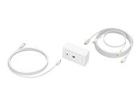 VISION Techconnect Modular AV Faceplate with cables - LIFETIME WARRANTY - 5 m cables - 4K at 30 Hz - Simple pack for installing touch panel display or projector - Includes UK double-gang backbox and double-gang surround that accommodates five modules - Mo